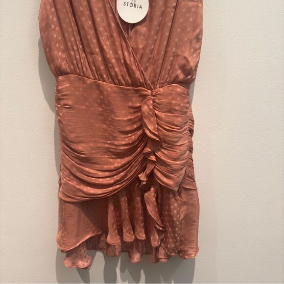 NWT- Storia Coral Polka Dot Dress Womens Size Small - Picture 3 of 9